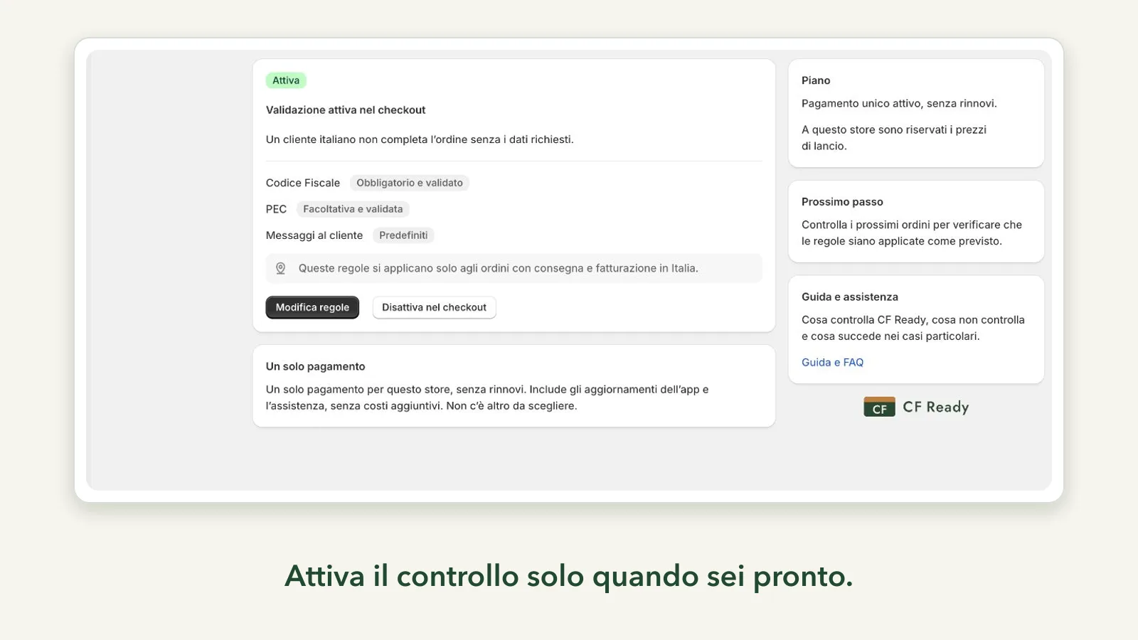 Stato della validazione e prossimo passo
